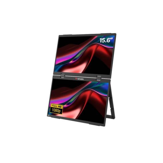 Obrázok pre Verbatim Portable 15.6" FHD Dual Monitor Essentials Přenosný monitor Černá 39,6 cm (15.6") LCD 1920 x 1080 px