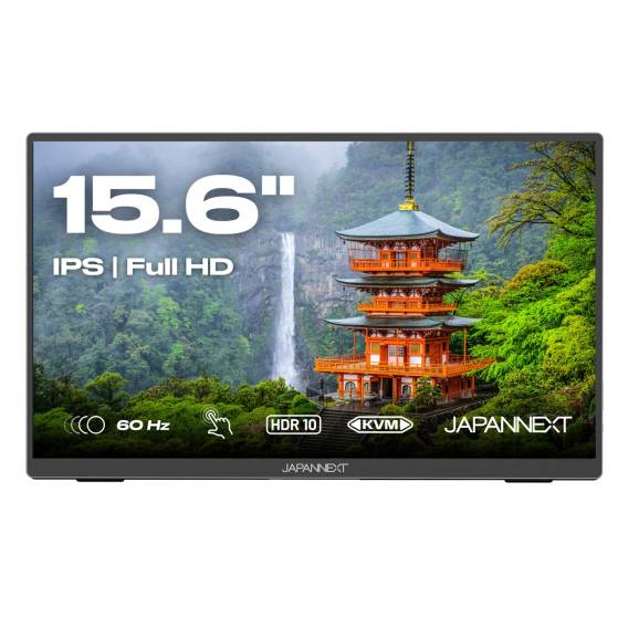 Obrázok pre JAPANNEXT JN-MD-I156FHDR-T počítačový monitor 39,6 cm (15.6") 1920 x 1080 px Full HD LED Dotyková obrazovka Šedá