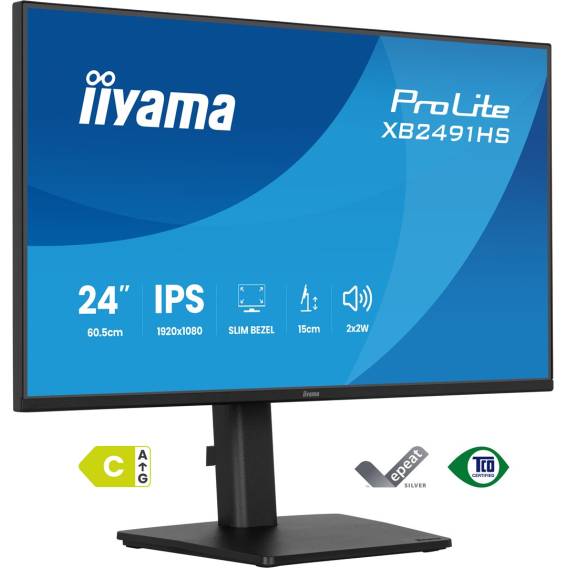 Obrázok pre iiyama ProLite XB2491HS-B1 počítačový monitor 60,5 cm (23.8") 1920 x 1080 px Full HD LCD Černá
