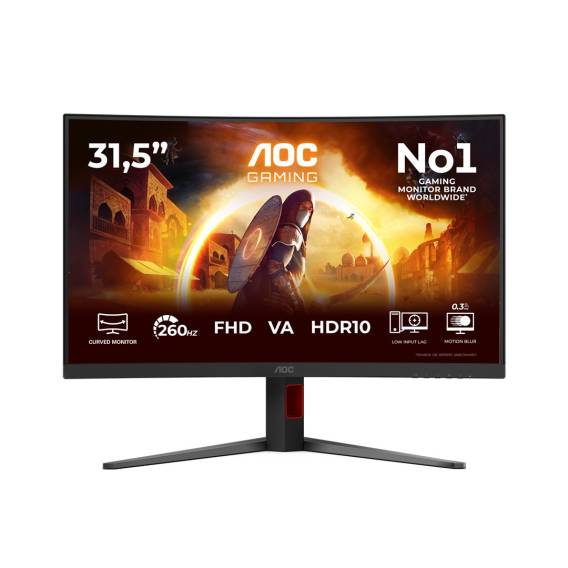 Obrázok pre AOC G4 C32G4Z počítačový monitor 80 cm (31.5") 1920 x 1080 px Full HD LCD Černá, Červená