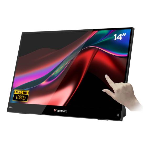 Obrázok pre Verbatim Portable 14" FHD Touch Monitor LIGHT Přenosný monitor Černá 35,6 cm (14") LCD 1920 x 1080 px
