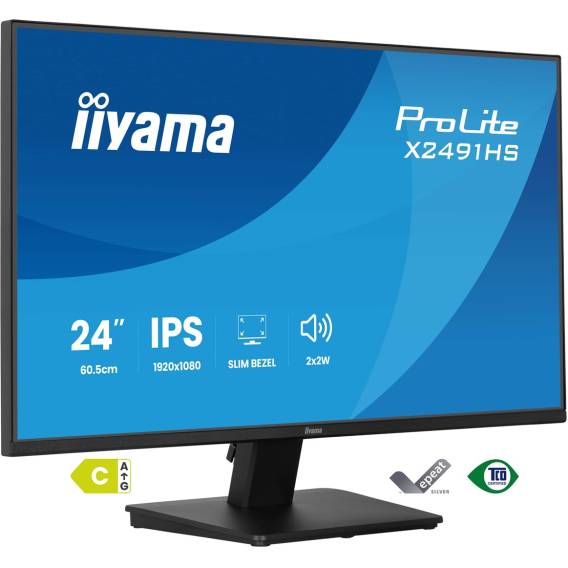Obrázok pre iiyama ProLite X2491HS-B1 počítačový monitor 60,5 cm (23.8") 1920 x 1080 px Full HD LCD Černá