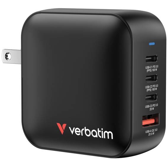 Obrázok pre Verbatim Mini GaN Charger 100W Univerzální Černá AC Rychlé nabíjení Vnitřní