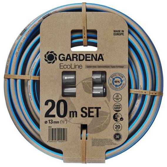 Obrázok pre Gardena 18931-20 zahradní hadice 20 m Nad zemí Plast, Termoplastický elastomer (TPE) Černá, Modrá, Šedá