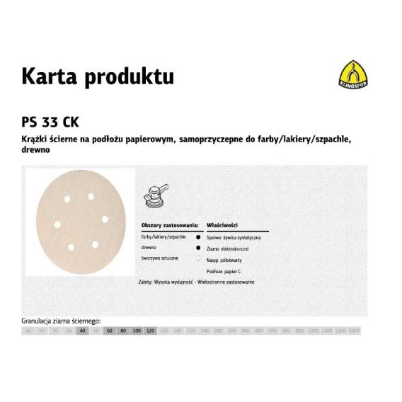 Obrázok pre KLINGSPOR SANDING DISC 150mm PS33CK gr. 40 GLS3 /100pcs.