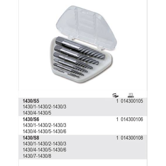 Obrázok pre BETA screw extractor set 8 pcs 1430/S8