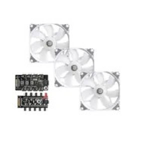 Obrázok pre Bitspower Notos RGB PWM Fan, 120mm - White, 3-Pack