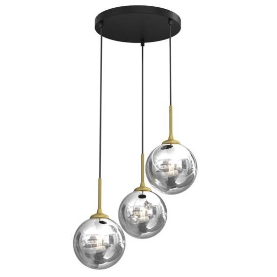 Obrázok pre PENDANT LIGHT BURSA 3XE14 ROUND BL/GOLD
