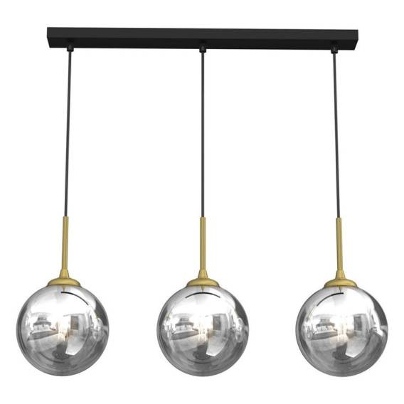 Obrázok pre PENDANT LIGHT BURSA 3XE14 LINE BL/GOLD