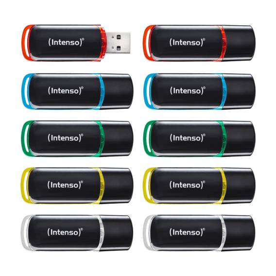 Obrázok pre Intenso 3511561 USB paměť 8 GB USB Typ-A 2.0 Černá, Červená, Zelená, Průhledná, Žlutá, Modrá
