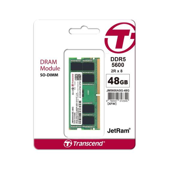 Obrázok pre Transcend JetRam JM5600ASE-48G paměťový modul 48 GB DDR5 262-pin SO-DIMM