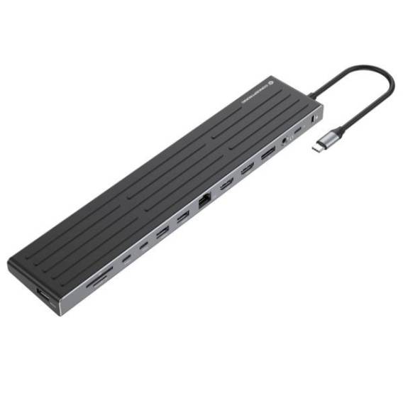 Obrázok pre Conceptronic DONN32B dokovací stanice/replikátor portů Kabel USB 3.2 Gen 1 (3.1 Gen 1) Type-C Šedá, Stříbrná