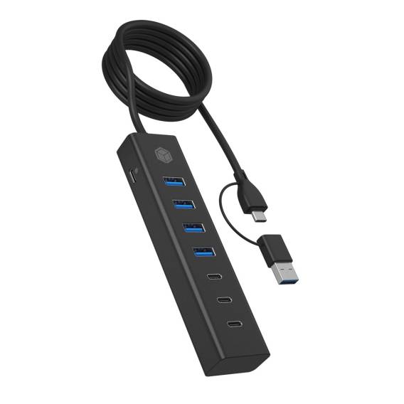 Obrázok pre ICY BOX IB-HUB1737-C3 USB 3.2 Gen 1 (3.1 Gen 1) Type-C 5000 Mbit/s Černá