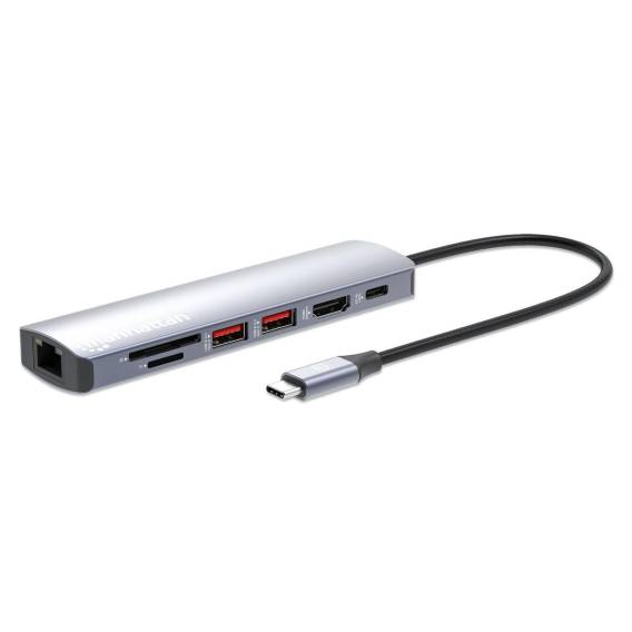 Obrázok pre Manhattan 153966 dokovací stanice/replikátor portů Kabel USB 3.2 Gen 2 (3.1 Gen 2) Type-C Stříbrná