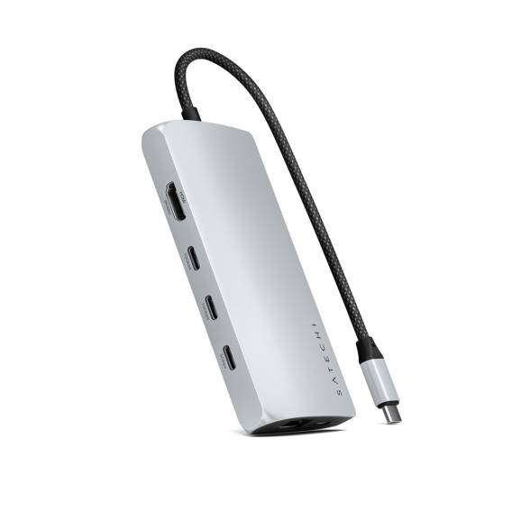 Obrázok pre Satechi ST-P8KES dokovací stanice/replikátor portů Kabel USB 3.2 Gen 1 (3.1 Gen 1) Type-C Stříbrná