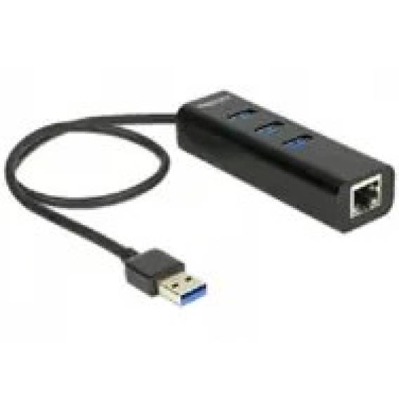 Obrázok pre DELOCK USB-HUB 3-Port USB3.0, +1x Gigabit LAN