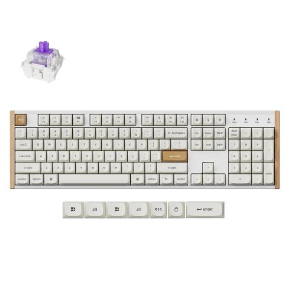 Obrázok pre Keychron K10 HE klávesnice Hraní USB + RF Wireless + Bluetooth QWERTY Anglický Bílá, Dřevo