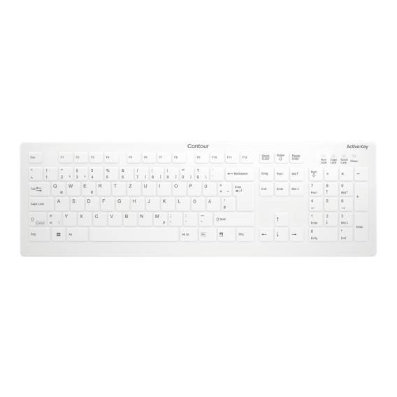 Obrázok pre Contour Design Active Key AK-C8112 klávesnice Lékařský RF bezdrátový QWERTZ Německý Bílá
