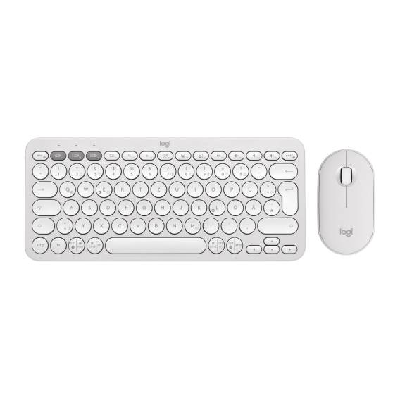 Obrázok pre Logitech 920-012204 klávesnice Obsahuje myš Univerzální RF bezdrátové + Bluetooth QWERTZ Německý Bílá