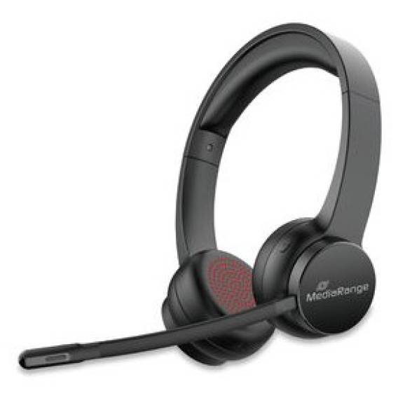 Obrázok pre MediaRange MROS307 sluchátka / náhlavní souprava Sluchátka s mikrofonem Bezdrátový Přes hlavu Hovory/hudba USB typu C Bluetooth Černá
