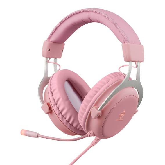 Obrázok pre Deltaco Gaming GAM-030-P sluchátka / náhlavní souprava Sluchátka s mikrofonem Kabel Přes hlavu Hraní USB Typ-A Růžová