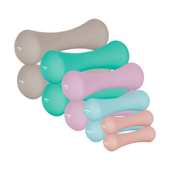 Obrázok pre Hantelki żeliwne neoprenowe zestaw 21kg (2x0.5kg+2x1kg+2x2kg+2x3kg+2x4kg), REBEL ACTIVE