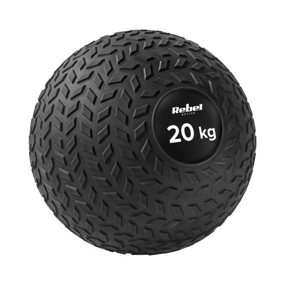 Obrázok pre Mała piłka lekarska do ćwiczeń rehabilitacyjna Slam Ball 23cm 20kg, REBEL ACTIVE