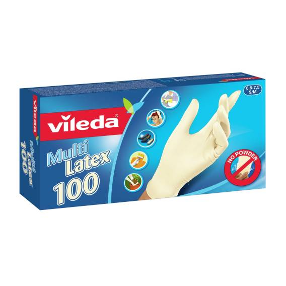 Obrázok pre Vileda Multi Latex 100 Rukavice na jedno použití Béžová 100 kusů