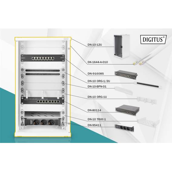 Obrázok pre Digitus DN-10-SET-3 rack 12U Nástěnný regál Šedá