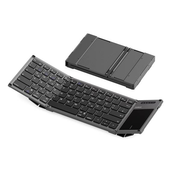 Obrázok pre Inateck KB06101_STEEL GRAY klávesnice Domácí RF bezdrátové + Bluetooth QWERTZ Anglický Černá