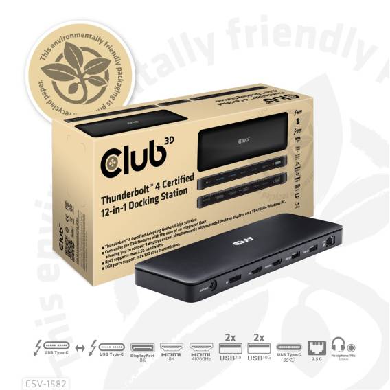 Obrázok pre CLUB3D Club 3D, Dockingstation TB4 12 in 1