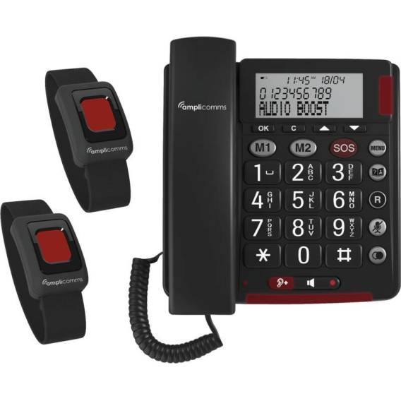 Obrázok pre amplicomms BigTel 50 Alarm Plus Duo Analogový telefon Identifikace volajícího Tmavě šedá