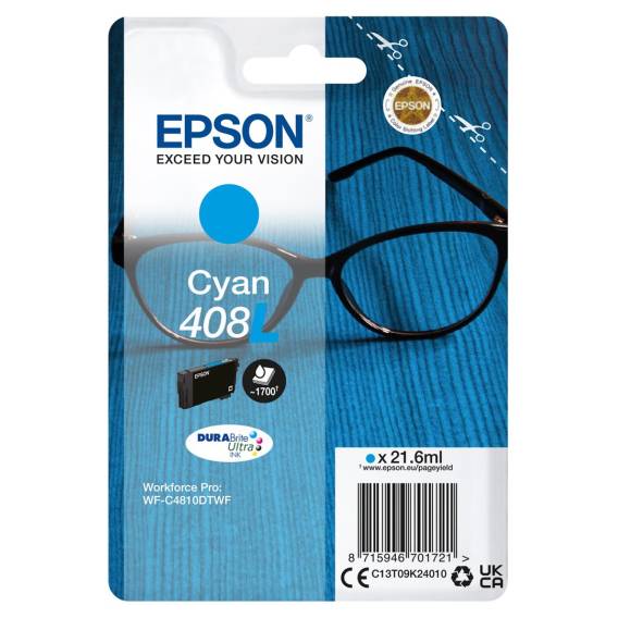 Obrázok pre Epson Balíček s jedním inkoustem 408L Brýle DURABrite Ultra Cyan