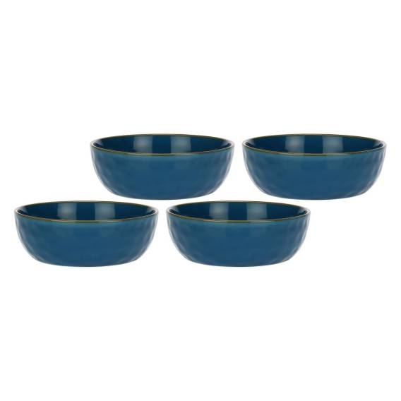Obrázok pre Set of 4 Concerto Blu Avio Salad Bowls - Navy Blue, 20 cm