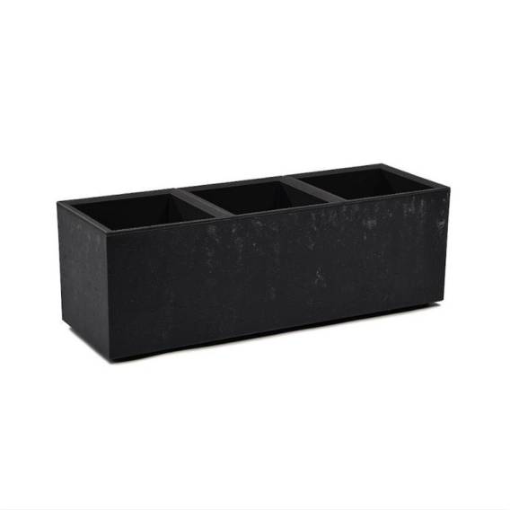 Obrázok pre FLOWERPOT PLASTIC KARO 90X30X30CM BLACK
