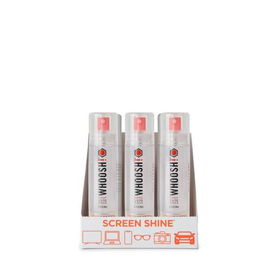 Obrázok pre Whoosh Grab and GO - spray do czyszczenia ekranów 80ml + ściereczka z mikrofibry (9 sztuk w ekspozytorze)