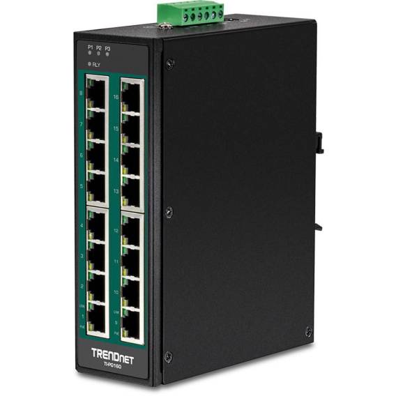 Obrázok pre Trendnet TI-PG160 síťový přepínač Nespravované Gigabit Ethernet (10/100/1000) Podpora napájení po Ethernetu (PoE) Černá