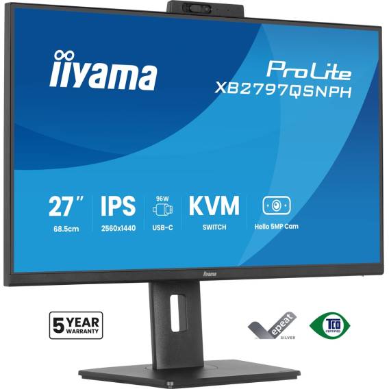 Obrázok pre iiyama ProLite XB2797QSNPH-B1 počítačový monitor 68,6 cm (27") 2560 x 1440 px Quad HD LED Černá