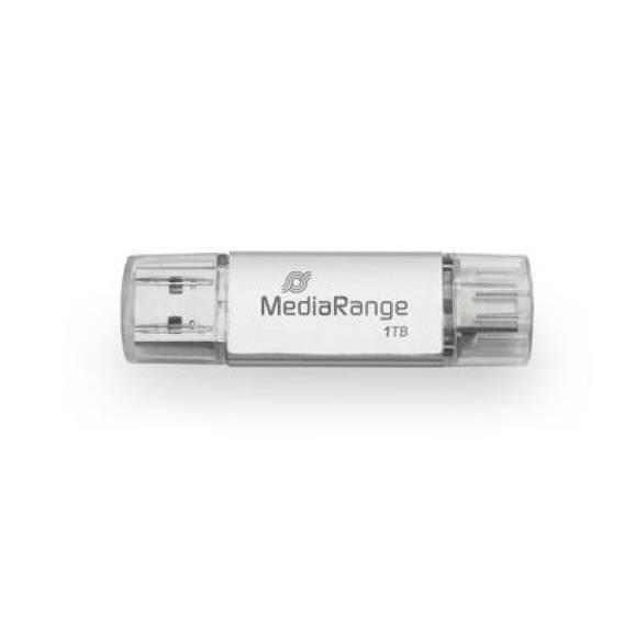 Obrázok pre MediaRange MR941-1 USB paměť 1 TB USB Type-A / USB Type-C 3.2 Gen 1 (3.1 Gen 1) Stříbrná
