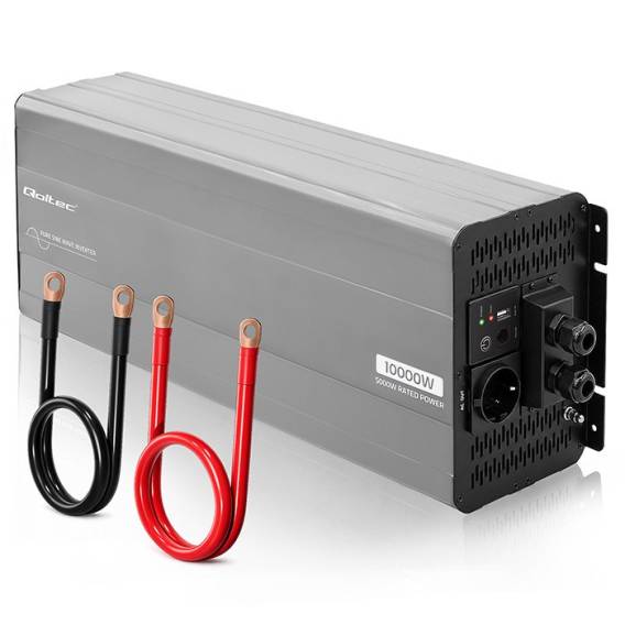 Obrázok pre Qoltec Przetwornica napięcia Pure Sine Wave | 24V na 230V | 5000/10000W | USB | Kompatybilna z LiFePO4 GEL AGM
