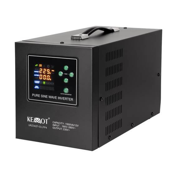 Obrázok pre Zasilacz awaryjny KEMOT PROsinus-1500-LFP4  przetwornica z czystym przebiegiem sinusoidalnym i funkcją ładowania  12V 230V 1500VA/1050W