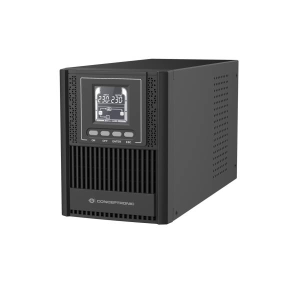 Obrázok pre Conceptronic ZEUS52ES1K zdroj nepřerušovaného napětí S dvojitou konverzí (online) 1 kVA 900 W 3 AC zásuvky / AC zásuvek
