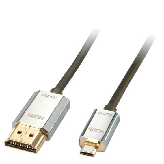 Obrázok pre Lindy 41678 HDMI kabel 3 m HDMI Typ A (standardní) HDMI Typ D (micro) Černá, Chrom, Zlato