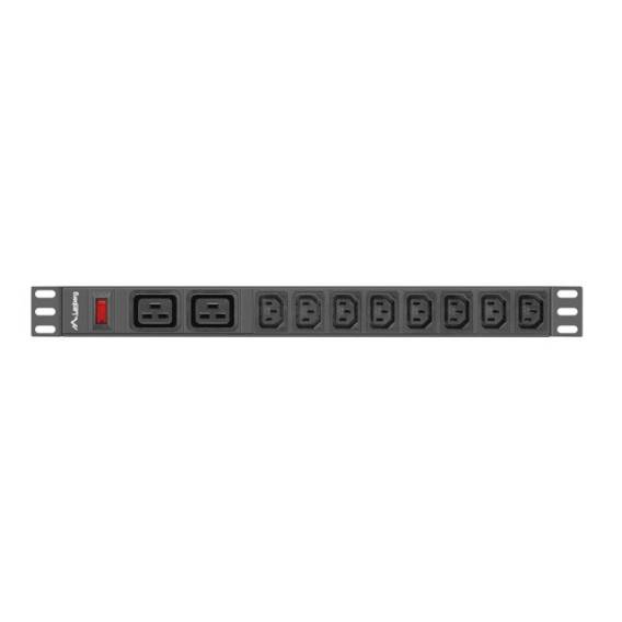 Obrázok pre LANBERG POWER STRIP RACK PDU (1U, 16A,2XC19,8XC13)