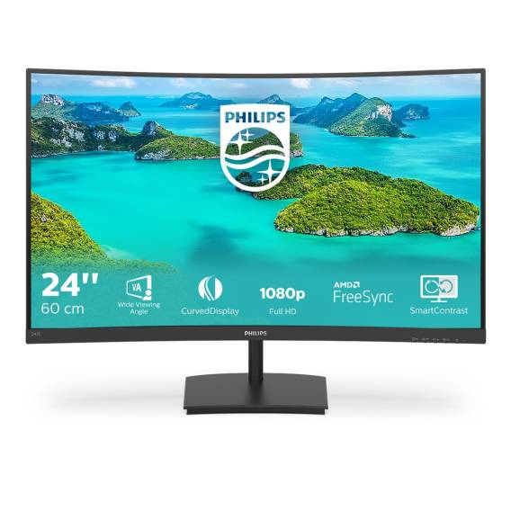 Obrázok pre Philips E Line 241E1SCA/00 počítačový monitor 59,9 cm (23.6") 1920 x 1080 px Full HD LCD Černá