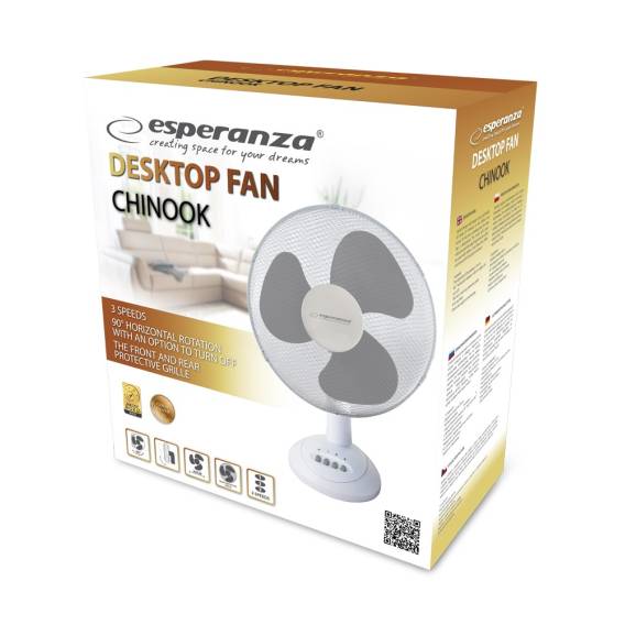 Obrázok pre Esperanza EHF003WE, stolní ventilátor 12'', bílo-šedý