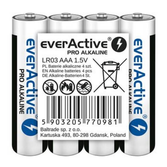 Obrázok pre Alkalické baterie AAA / LR03 everActive Pro- zásobník 4 ks.