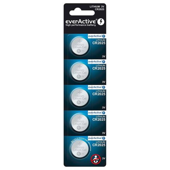 Obrázok pre Mini lithiová baterie everActive CR2025 - blistr 5 ks.