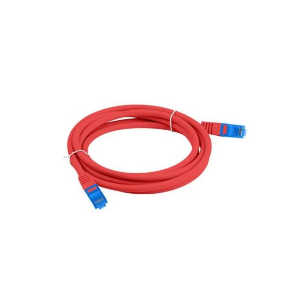 Obrázok pre LANBERG PATCHCORD S/FTP CAT.6A 0,5M ČERVENÝ LSZH
