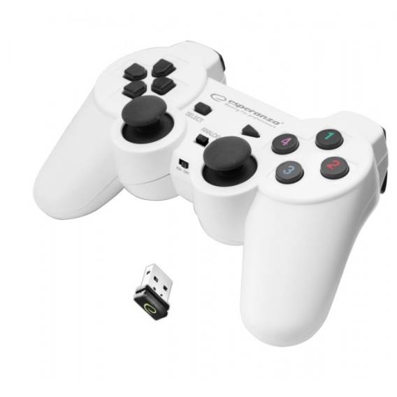 Obrázok pre Esperanza EGG108W herní ovladač Černá, Bílá RF Gamepad Analogový/digitální PC, Playstation 3